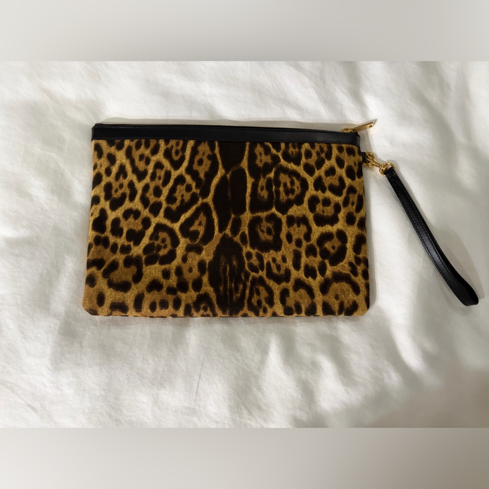 Saint Laurent Leopard Print Wristlet - Picture 2 of 7